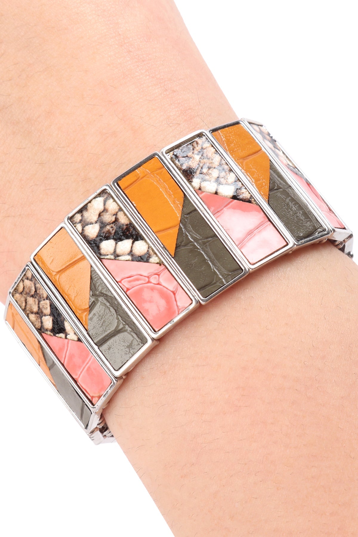 Animal Print Leather Stretch Bracelet