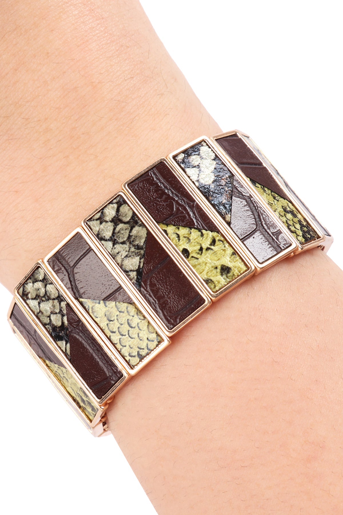 Animal Print Leather Stretch Bracelet