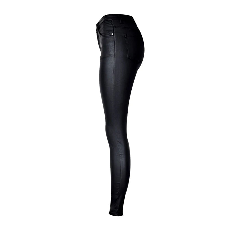 Skinny Women High Waist Faux Leather Pants