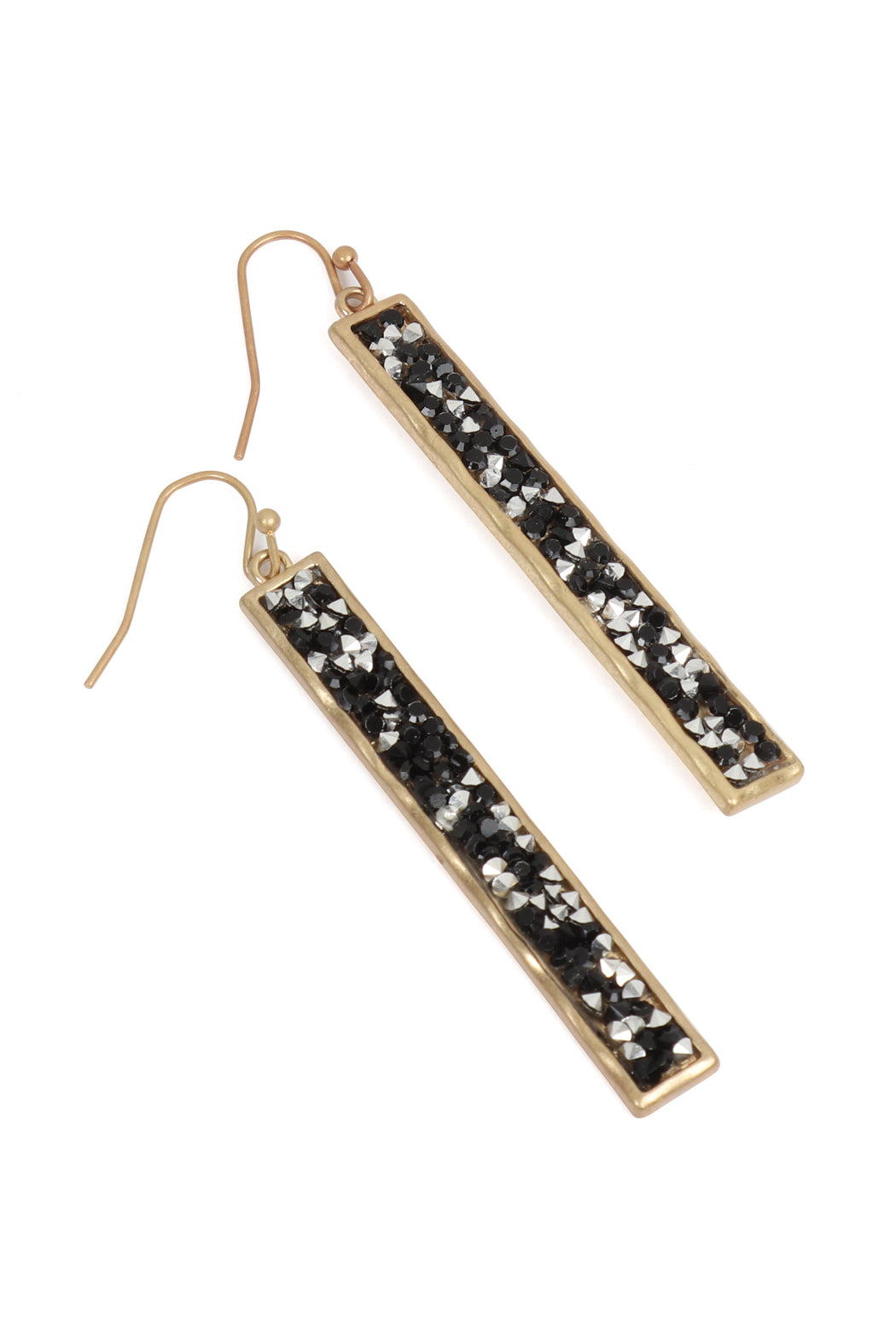 Bar Glitter Faceted Dangle Hook Earrings