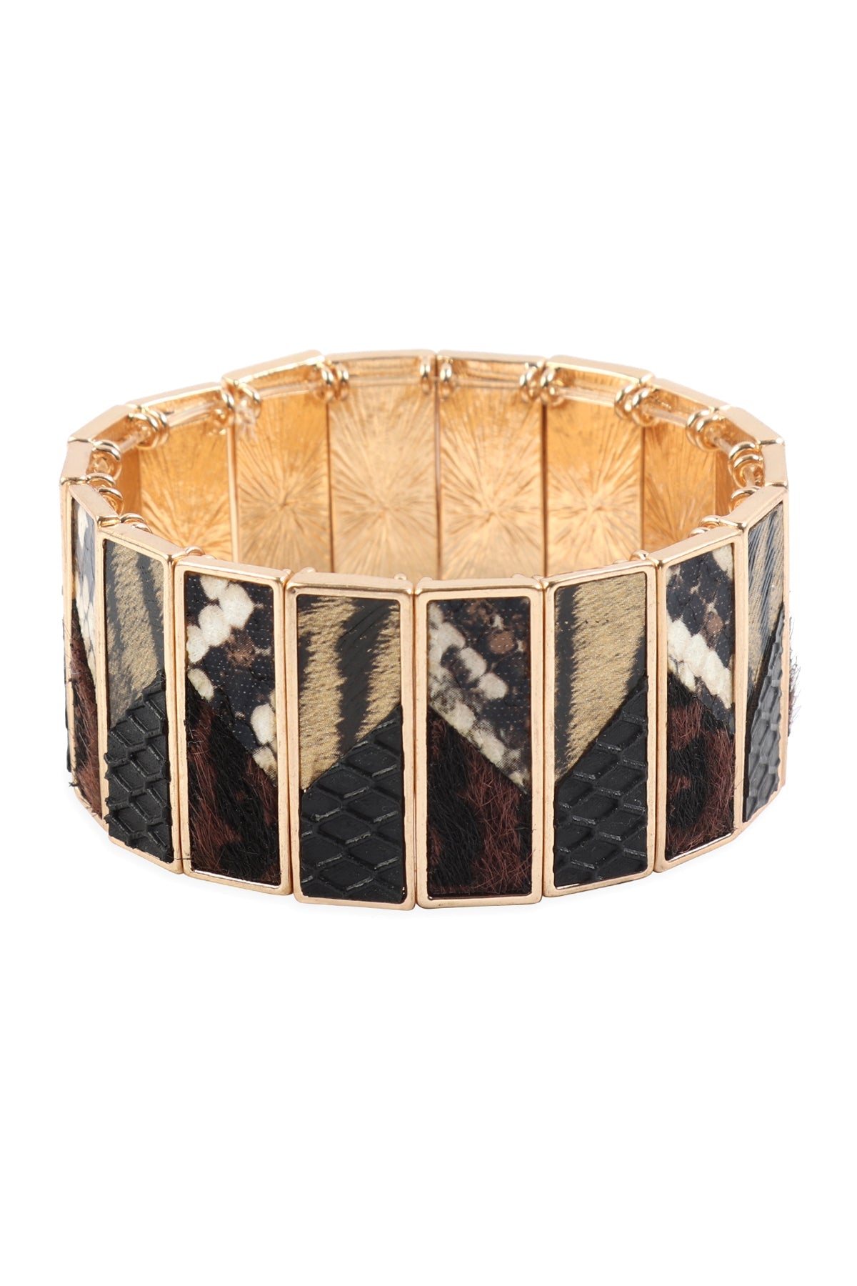 Animal Print Leather Stretch Bracelet