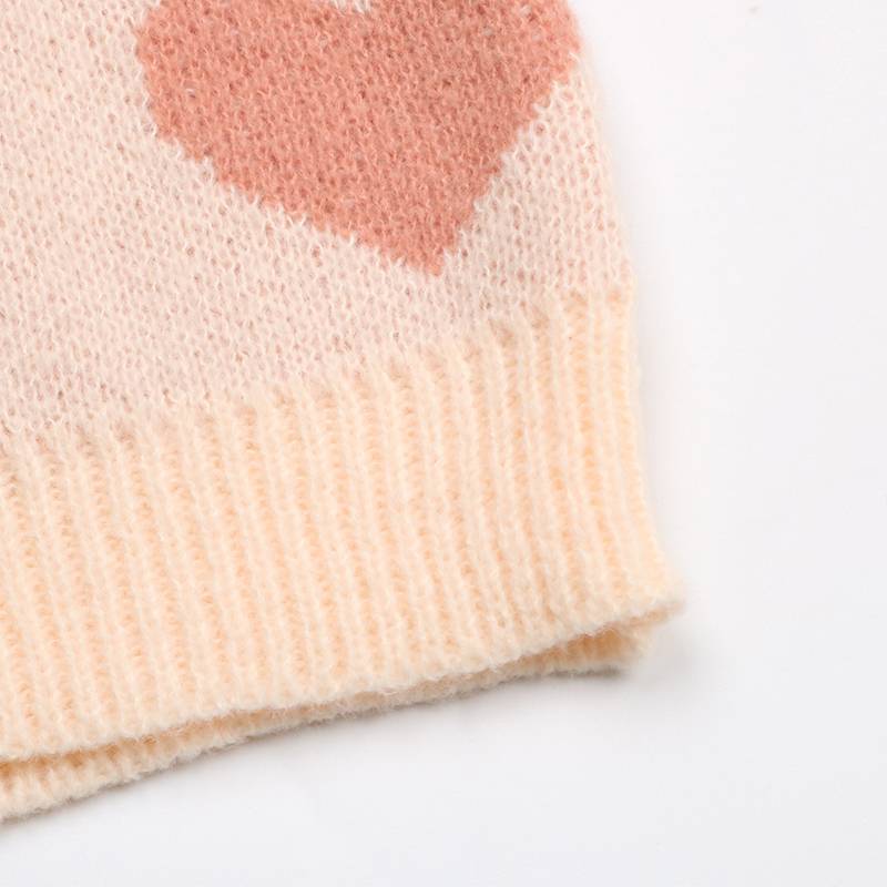 Women's Pink Sweater with Hearts