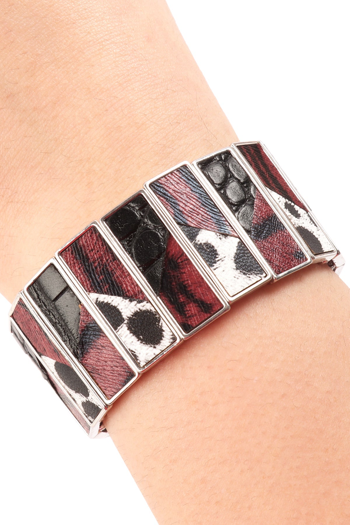 Animal Print Leather Stretch Bracelet