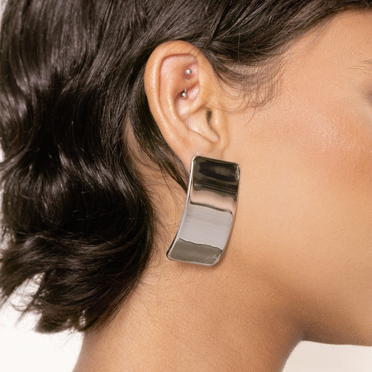 Stainless Steel Rectangle Earring